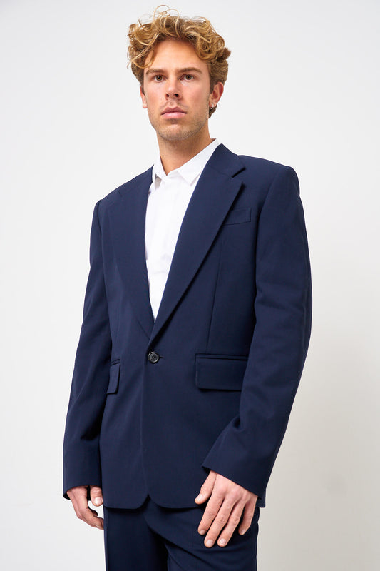Fitted Suit Jacket Navy
