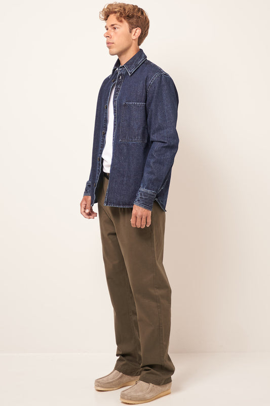 Flow Overshirt Washed Blue Denim