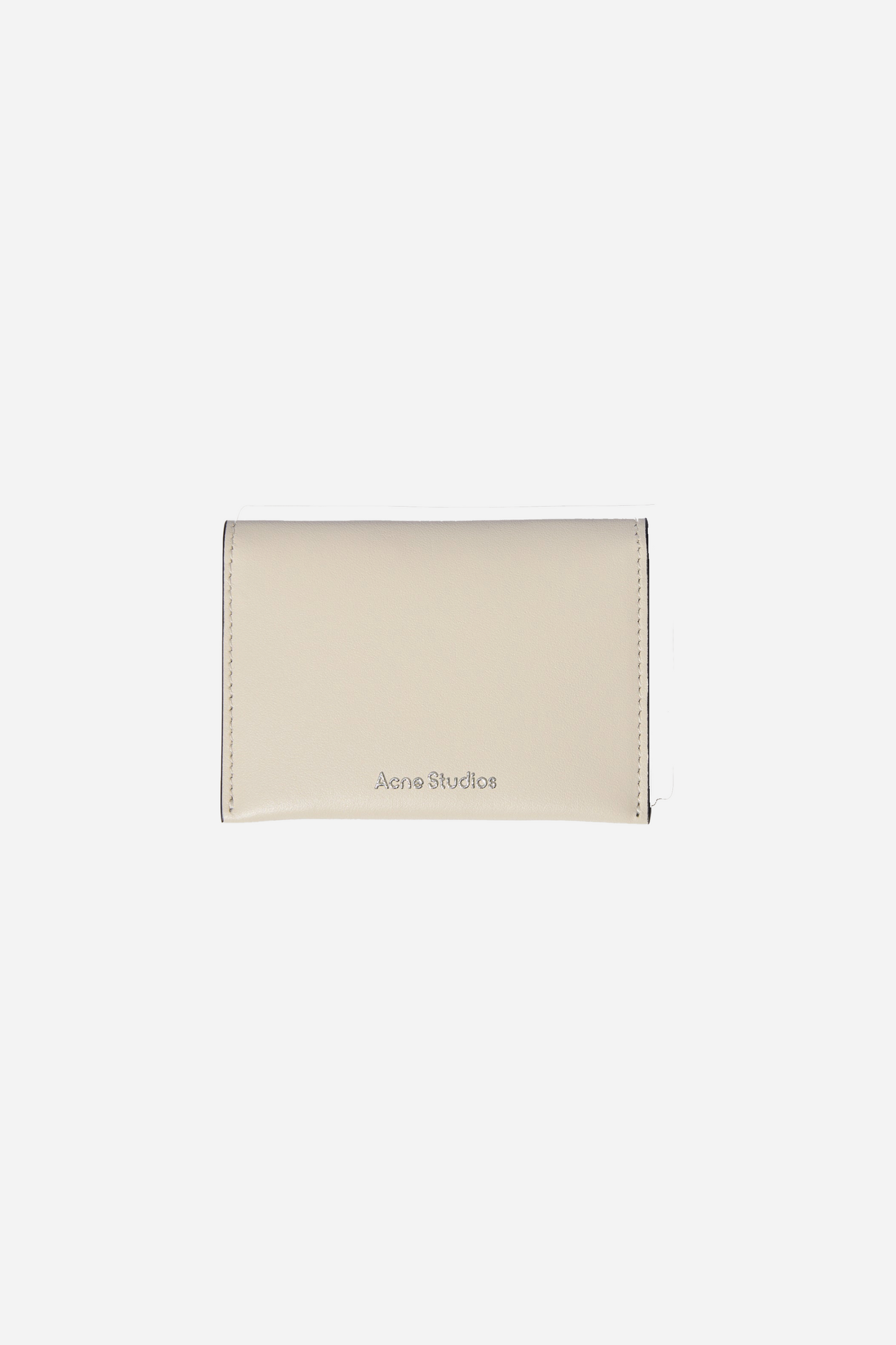 Folded Leather Wallet White/Black