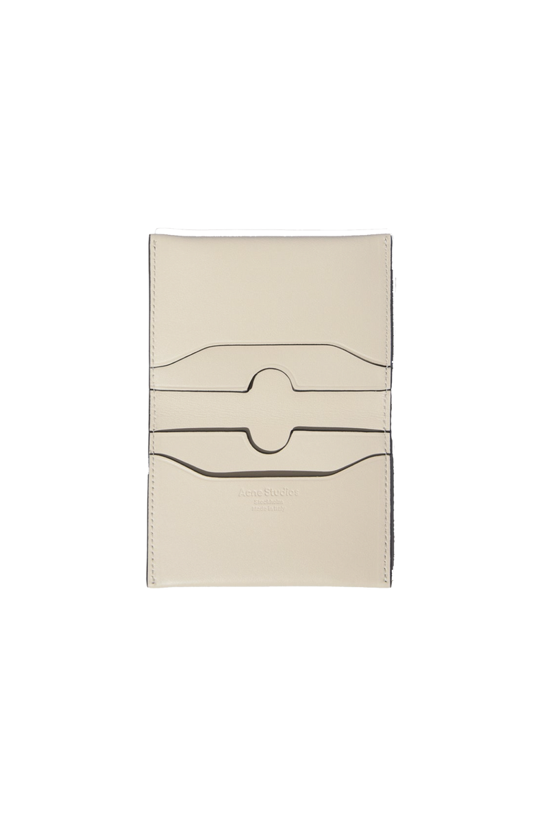 Folded Leather Wallet White/Black