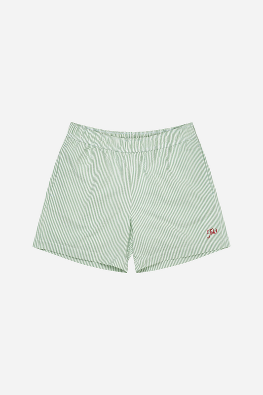 Green Stripe Swim Trunks