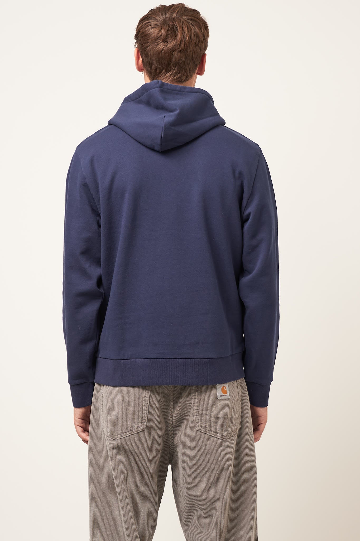 Hooded Script Ebroidery Sweat Air Force Blue/White