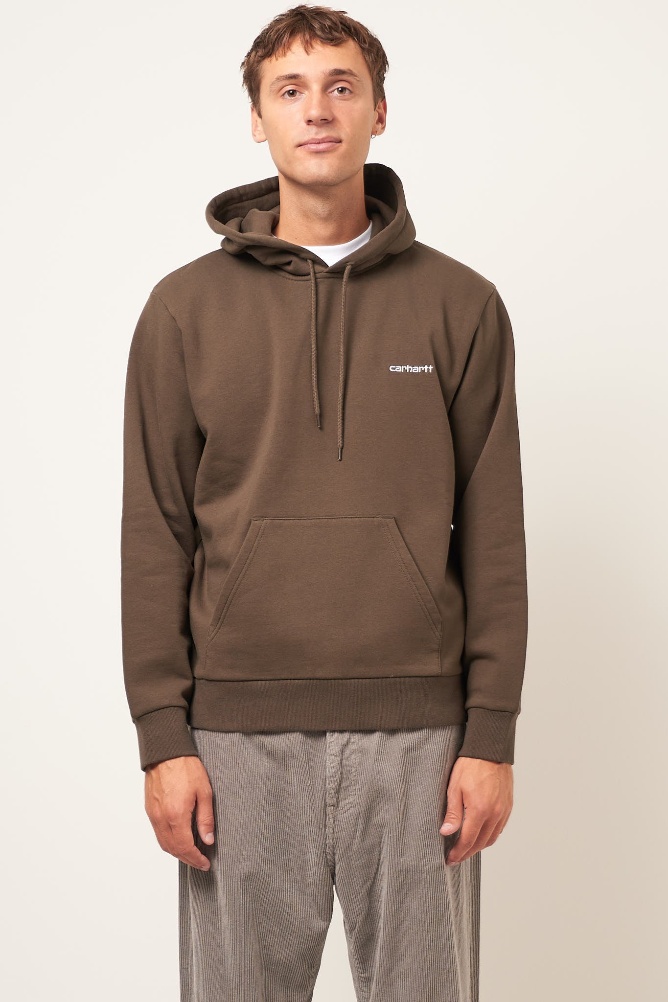 Hooded Script Ebroidery Sweat Cypress/White