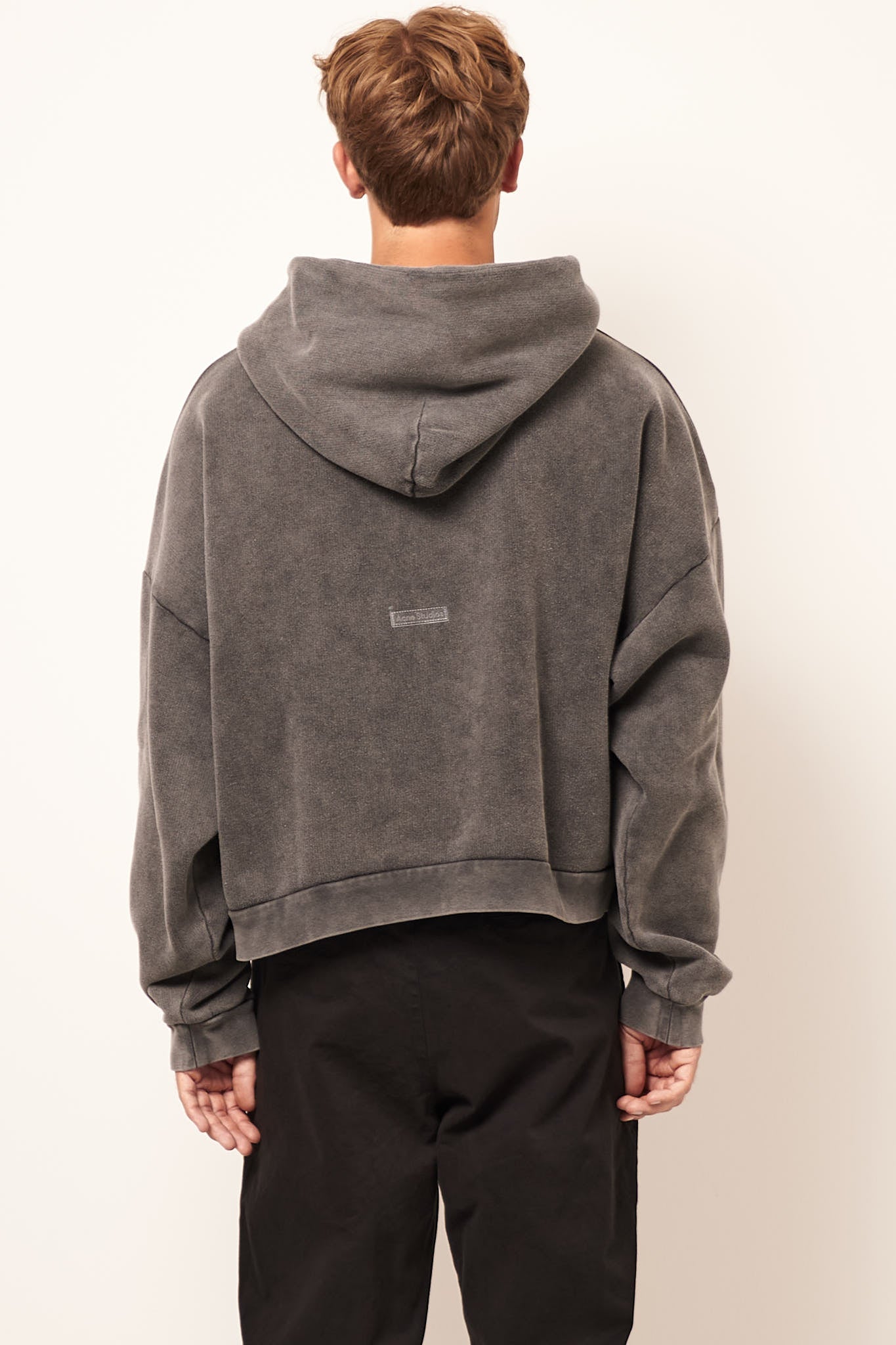 Hooded Sweater Logo Patch Faded Black