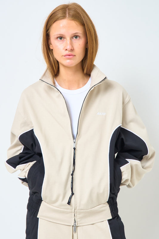 Hristo Tony Fit Track Top Black/Sand