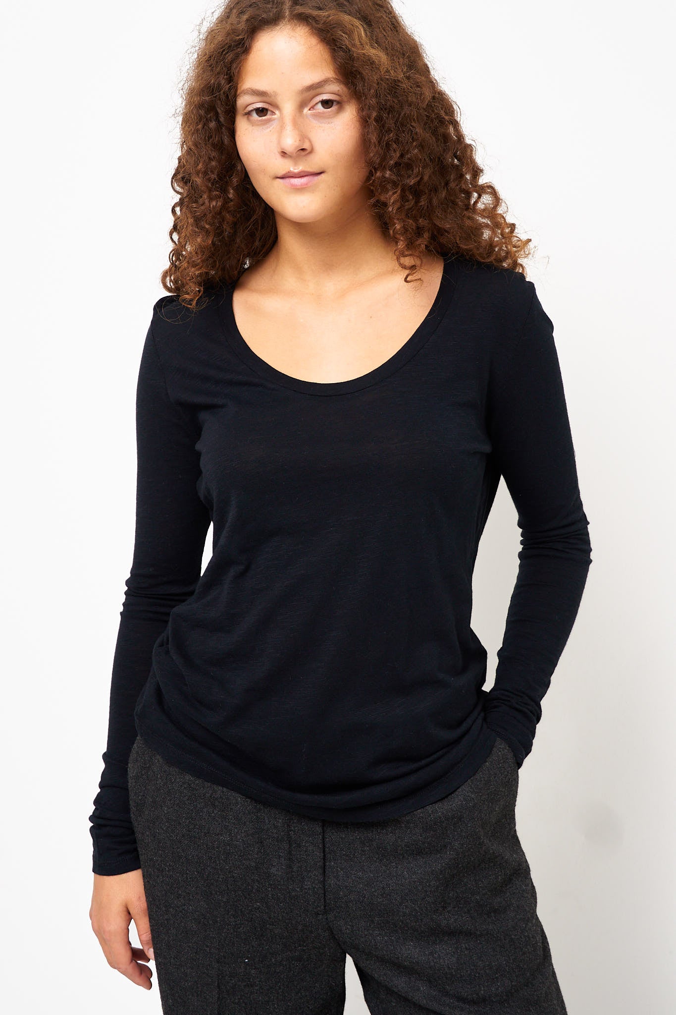 Jacksonville Round Neck LS T-shirt Black