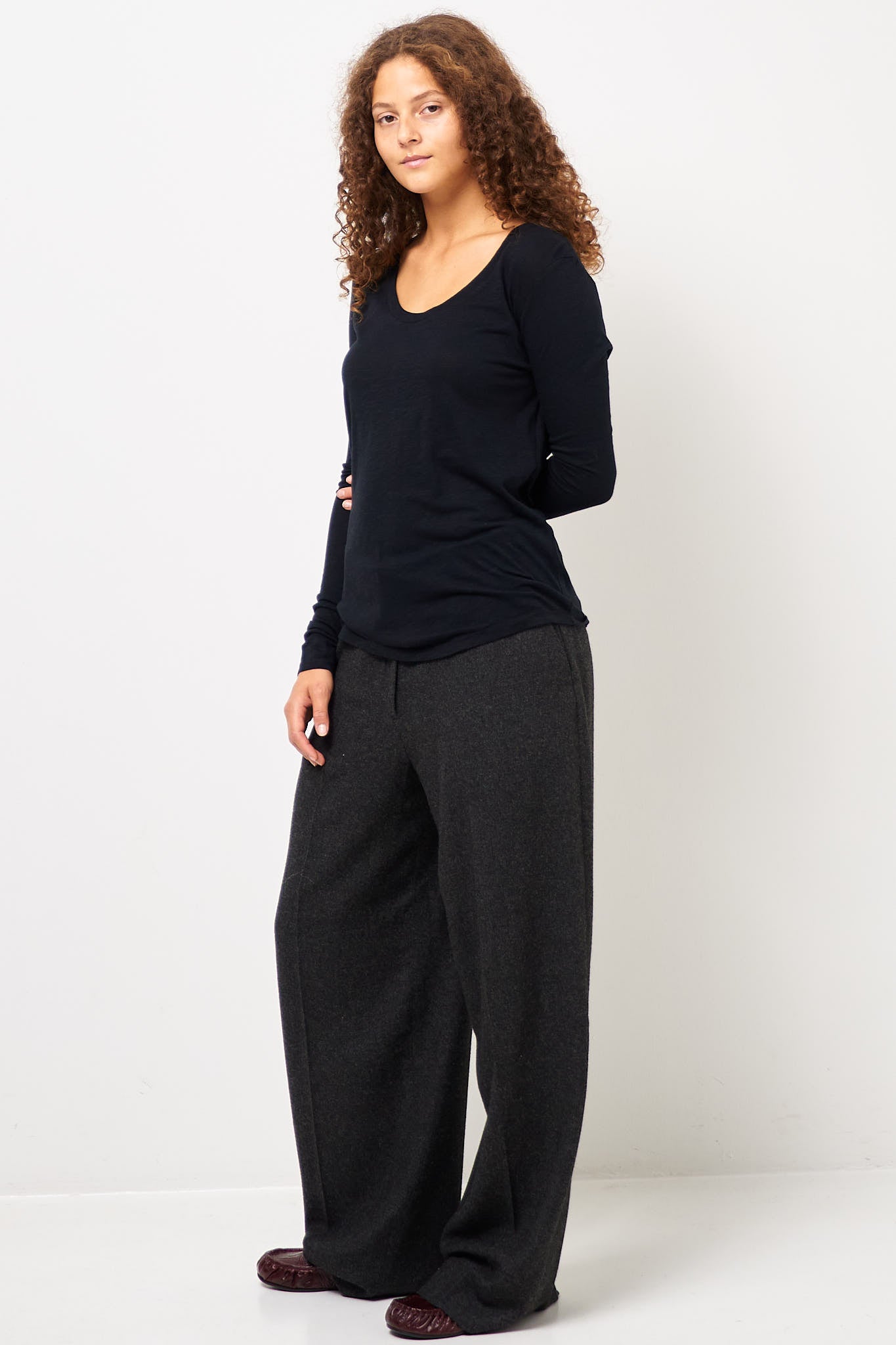 Jacksonville Round Neck LS T-shirt Black