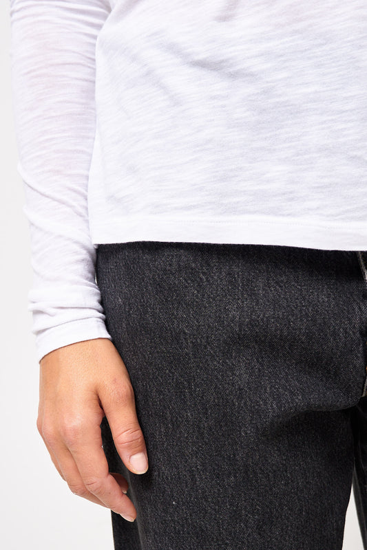 Jacksonville Round Neck LS T-shirt White