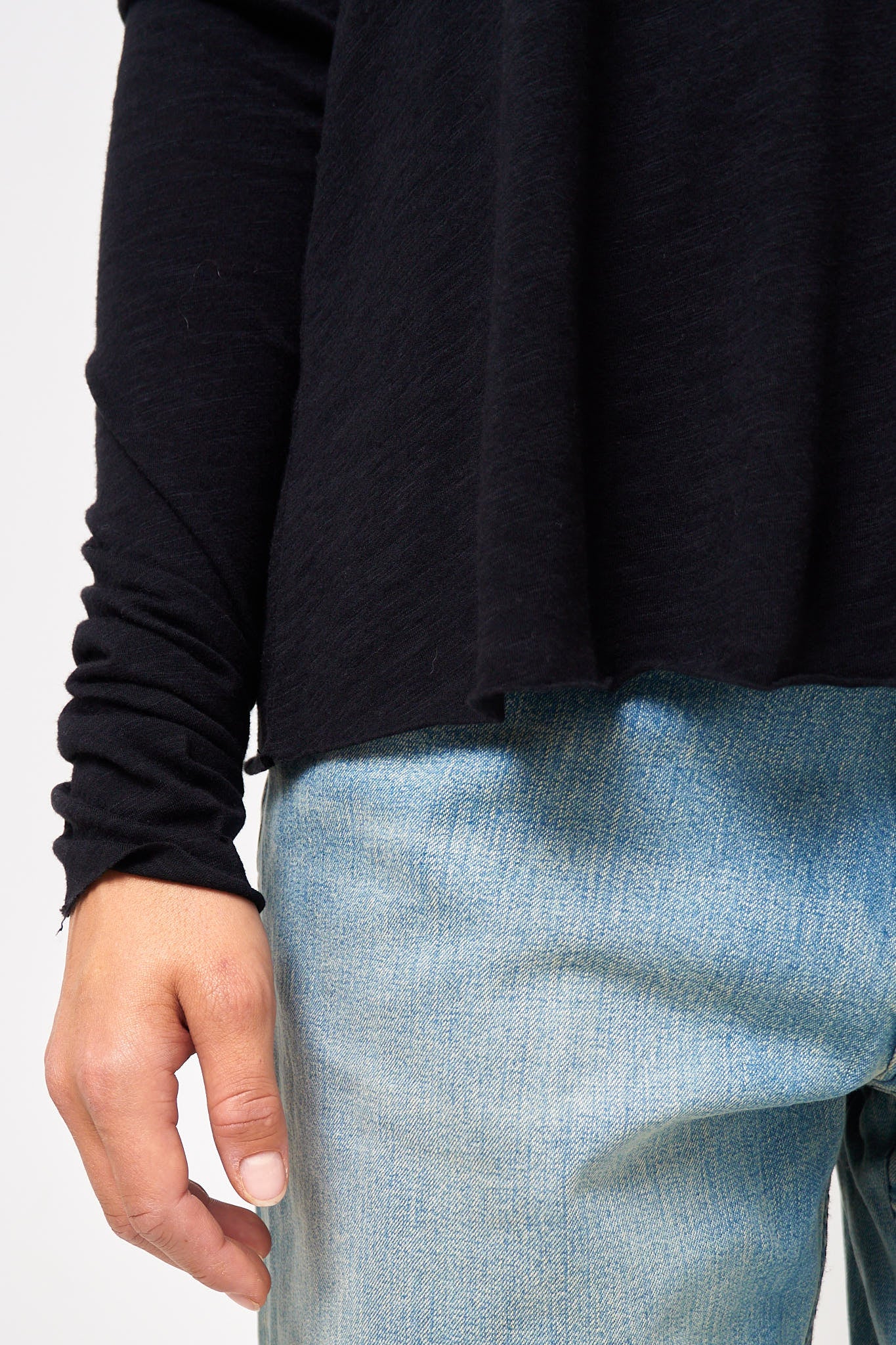 Jacksonville V-neck LS T-shirt Black