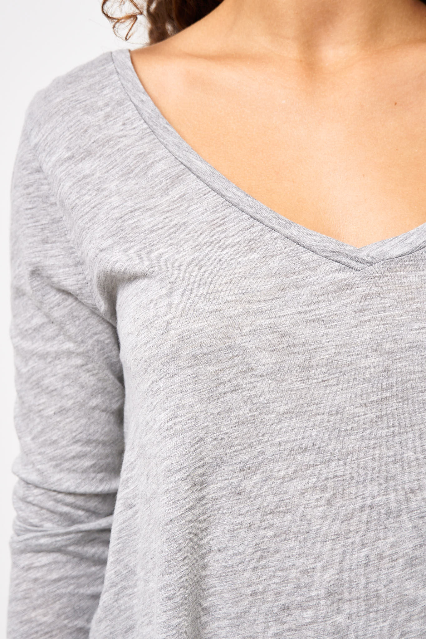 Jacksonville V-neck LS T-shirt Heather Grey