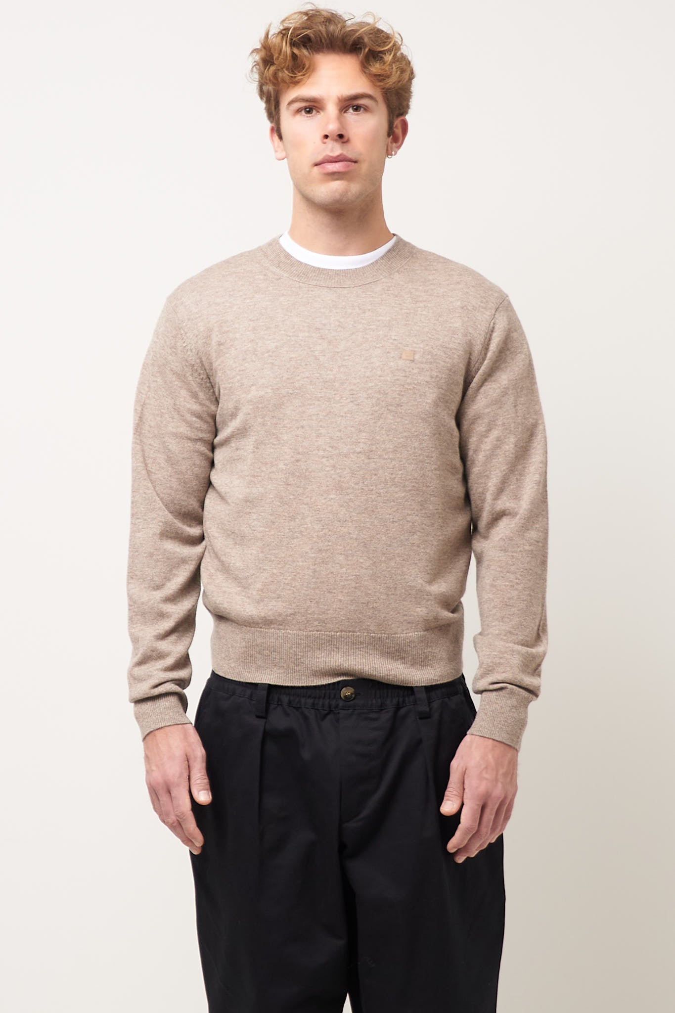 Jumper Yak Wool Greige Melange