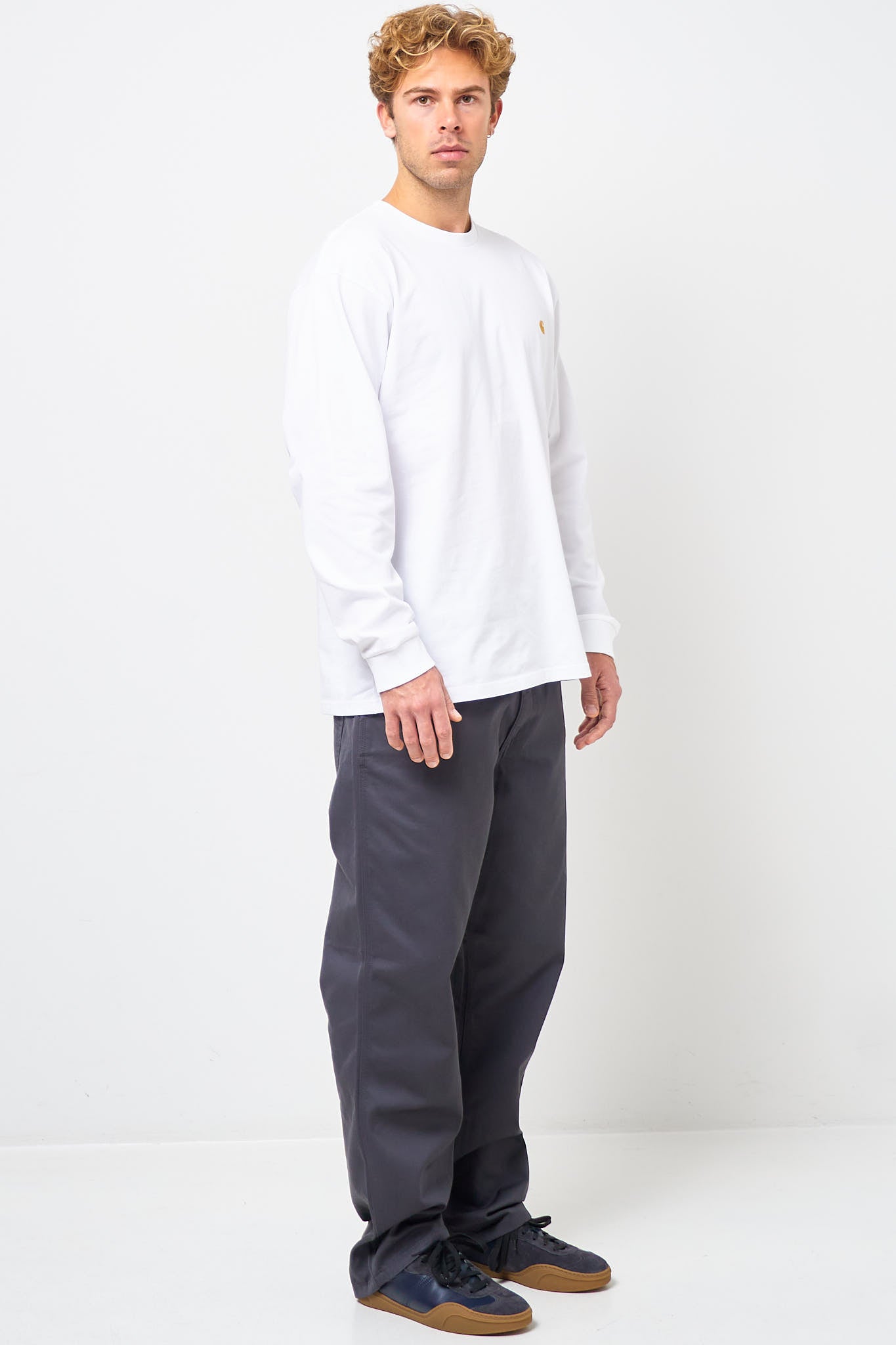 L/S Chase T-Shirt White/Gold