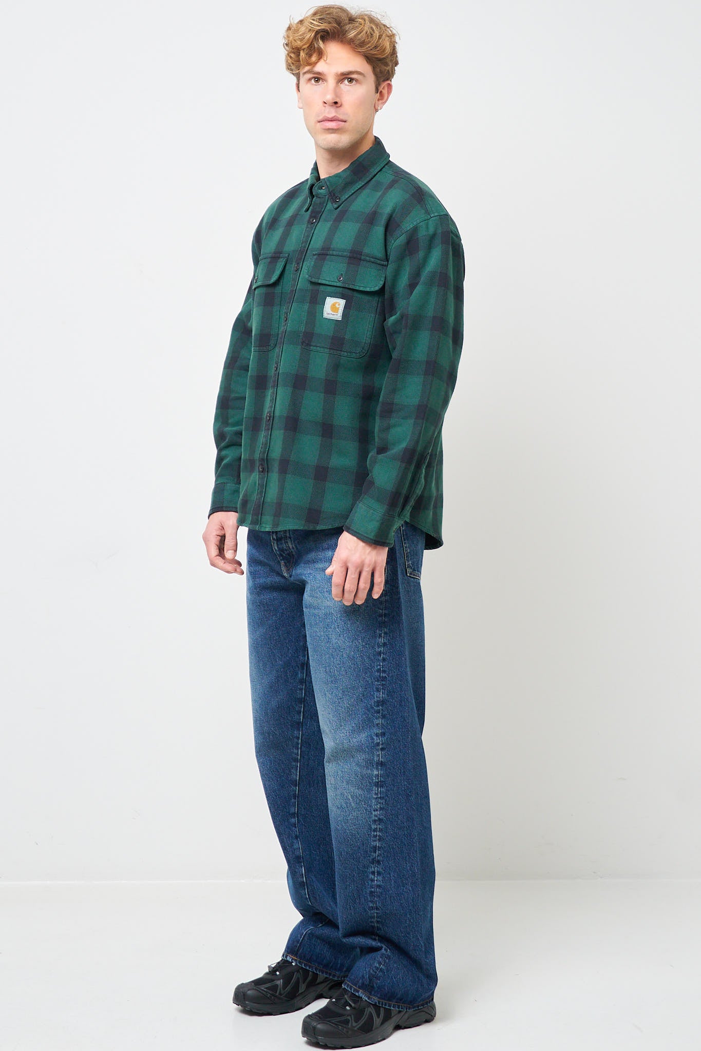 L/S Edmands Shirt Check/Kale Green