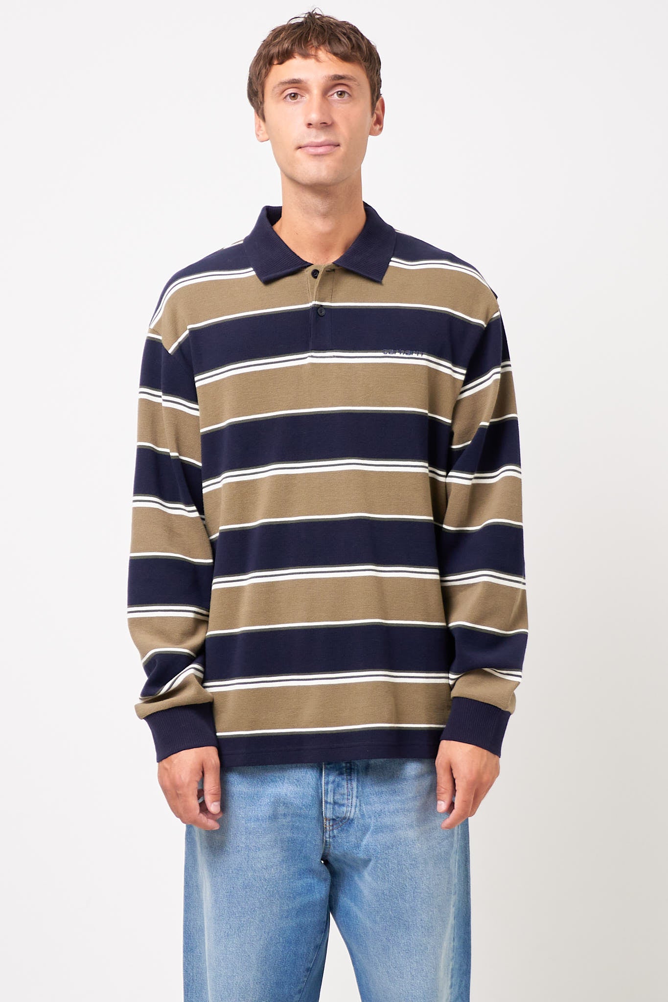 L/S Malone Rugby Shirt Malone Stripe/Brass