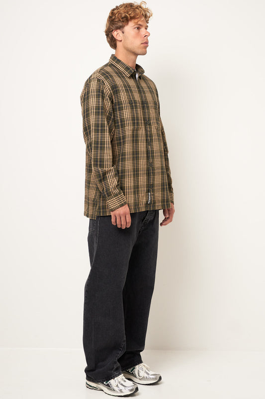 L/S Mandlik Shirt Mandlik Check/Office Green