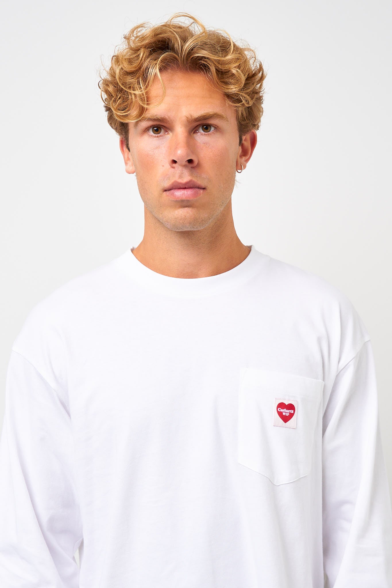 L/S Pocket Heart T-shirt White
