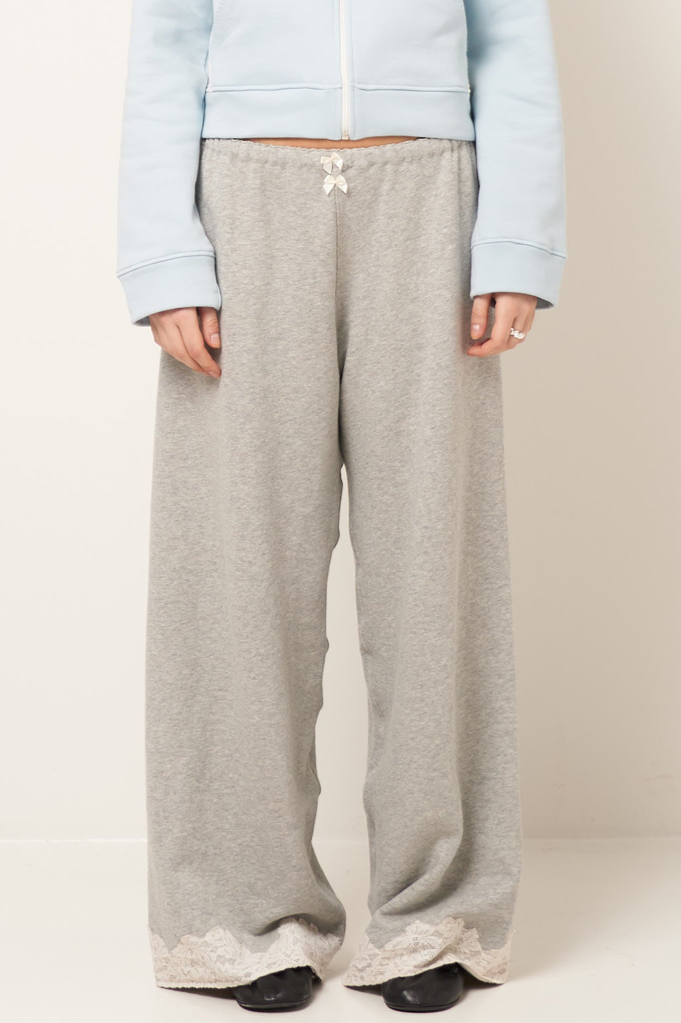 Lace Sweatpants Light Grey Melange