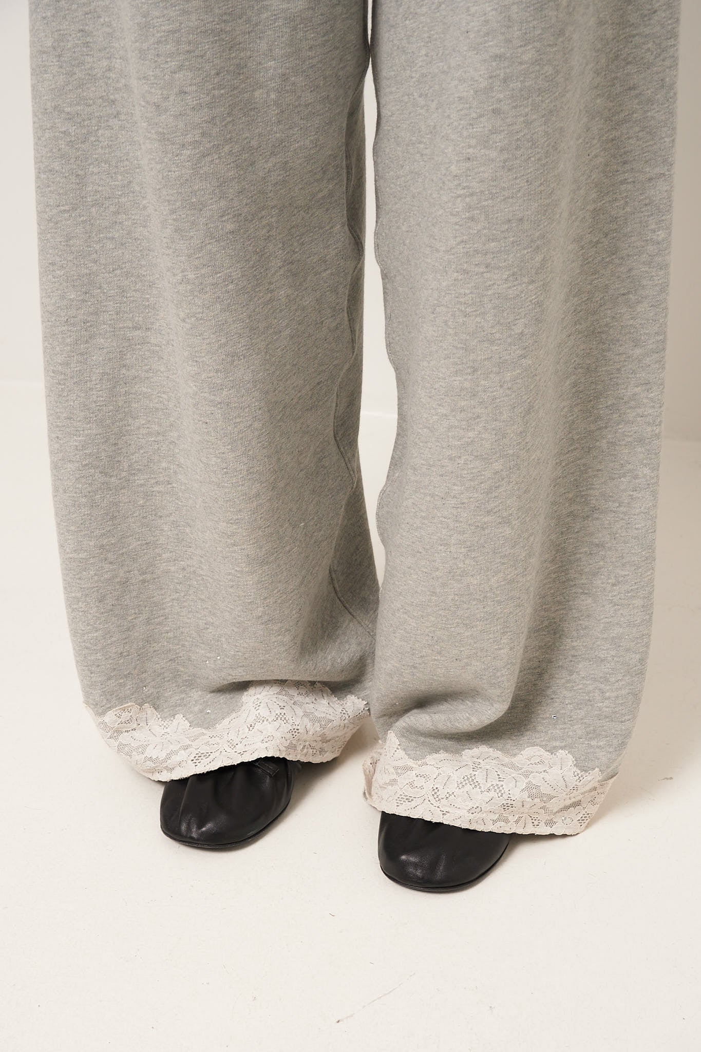 Lace Sweatpants Light Grey Melange