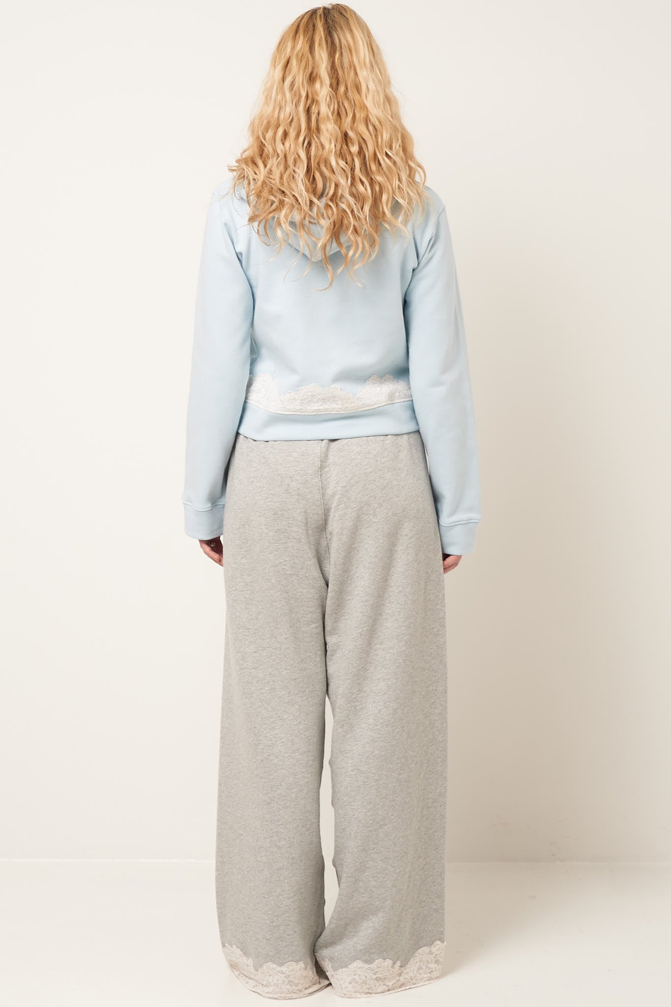 Lace Sweatpants Light Grey Melange