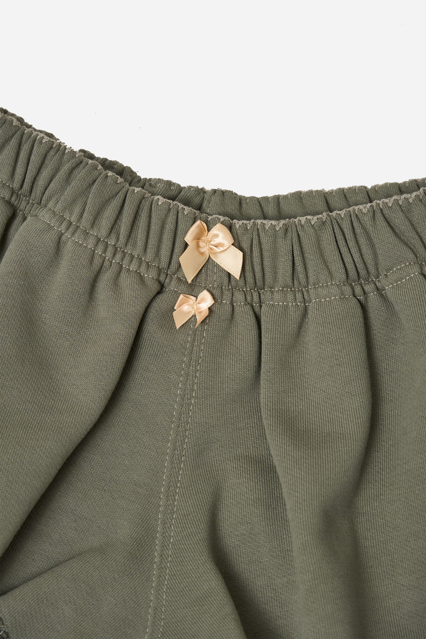 Lace Mini Sweatshorts Khaki