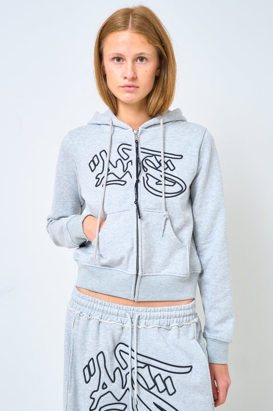 Lauren Tight Fit Hoodie Grey