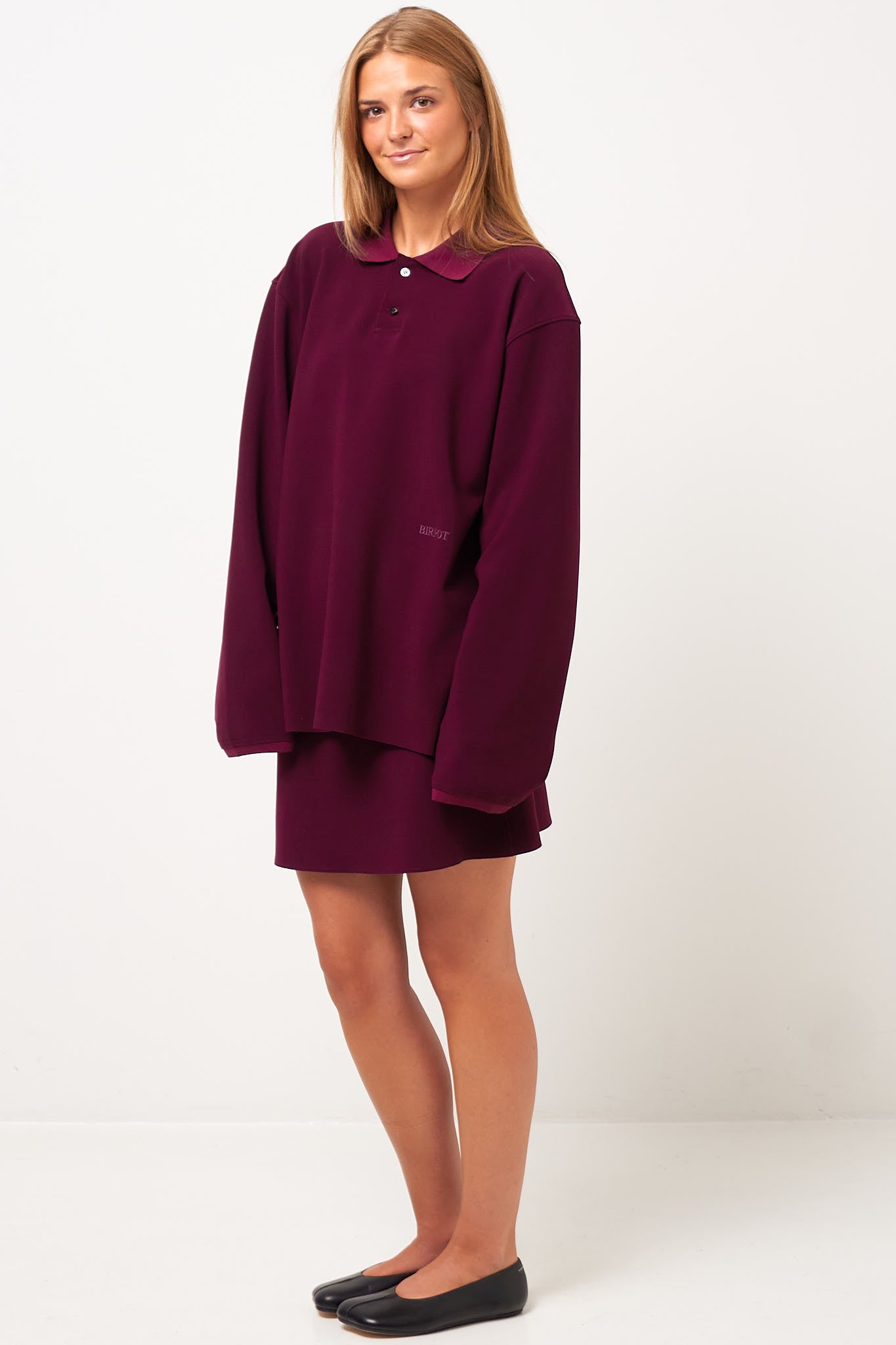Lay2 Long-Sleeve Polo Maroon