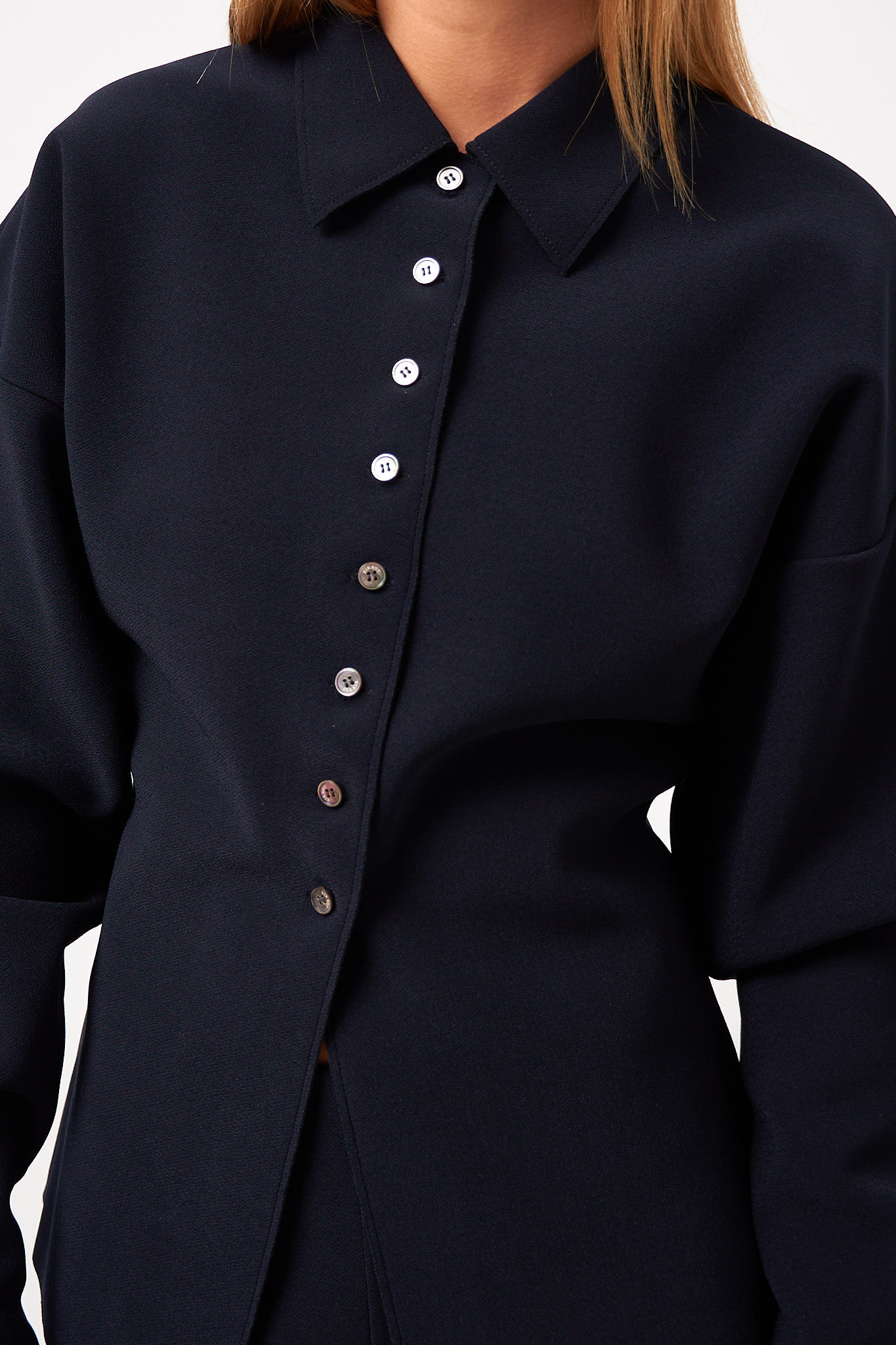 Lay3 Point Collar Cardigan Ink