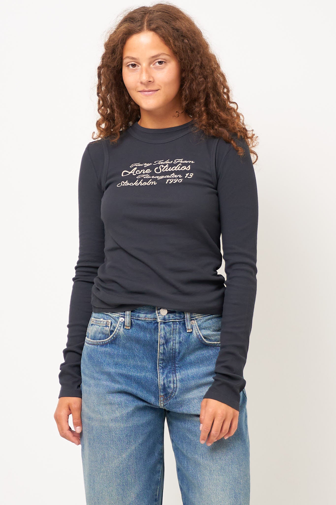 Layered Long-Sleeve T-Shirt Black