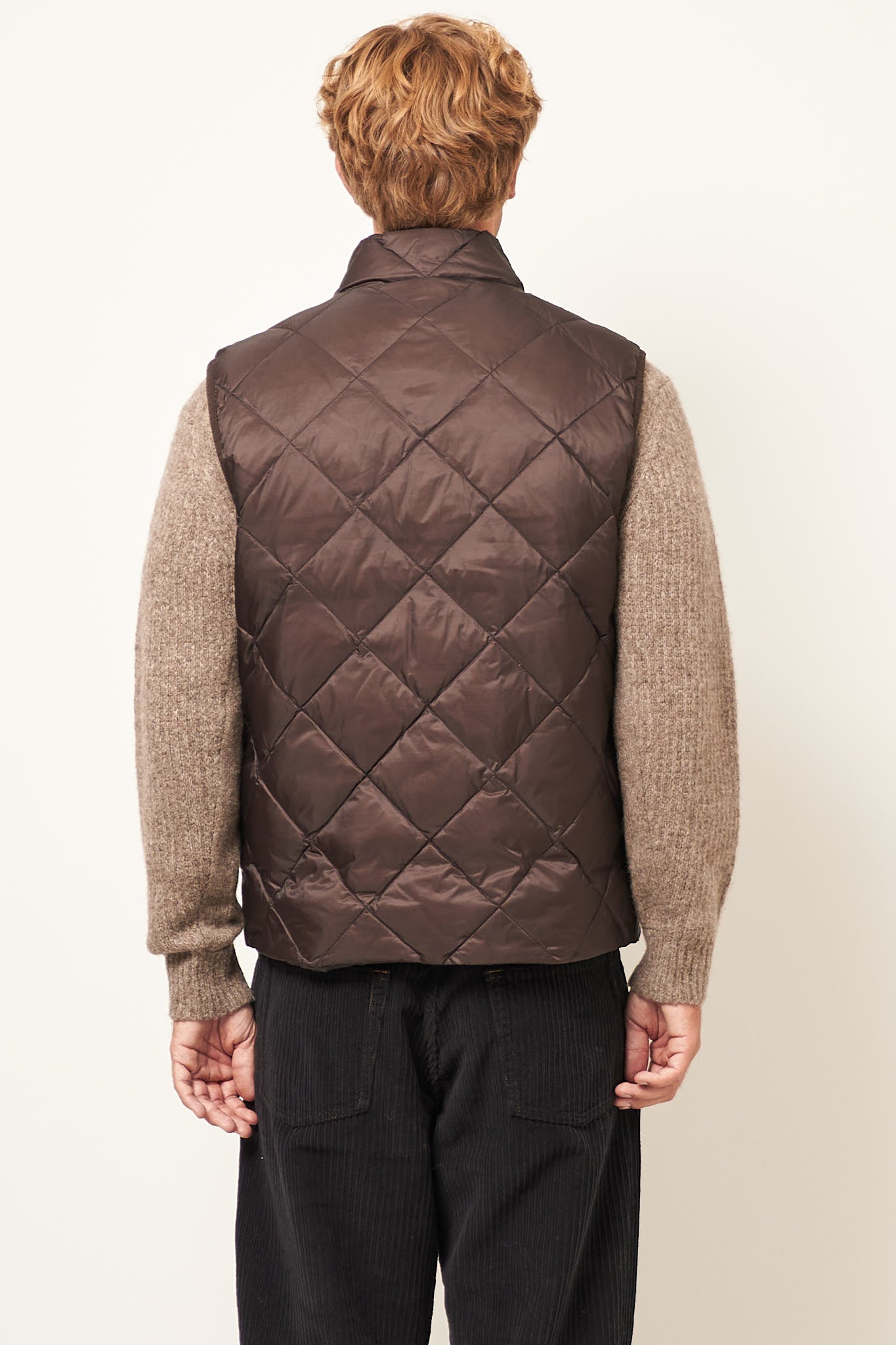 Light Down Vest Dark Brown