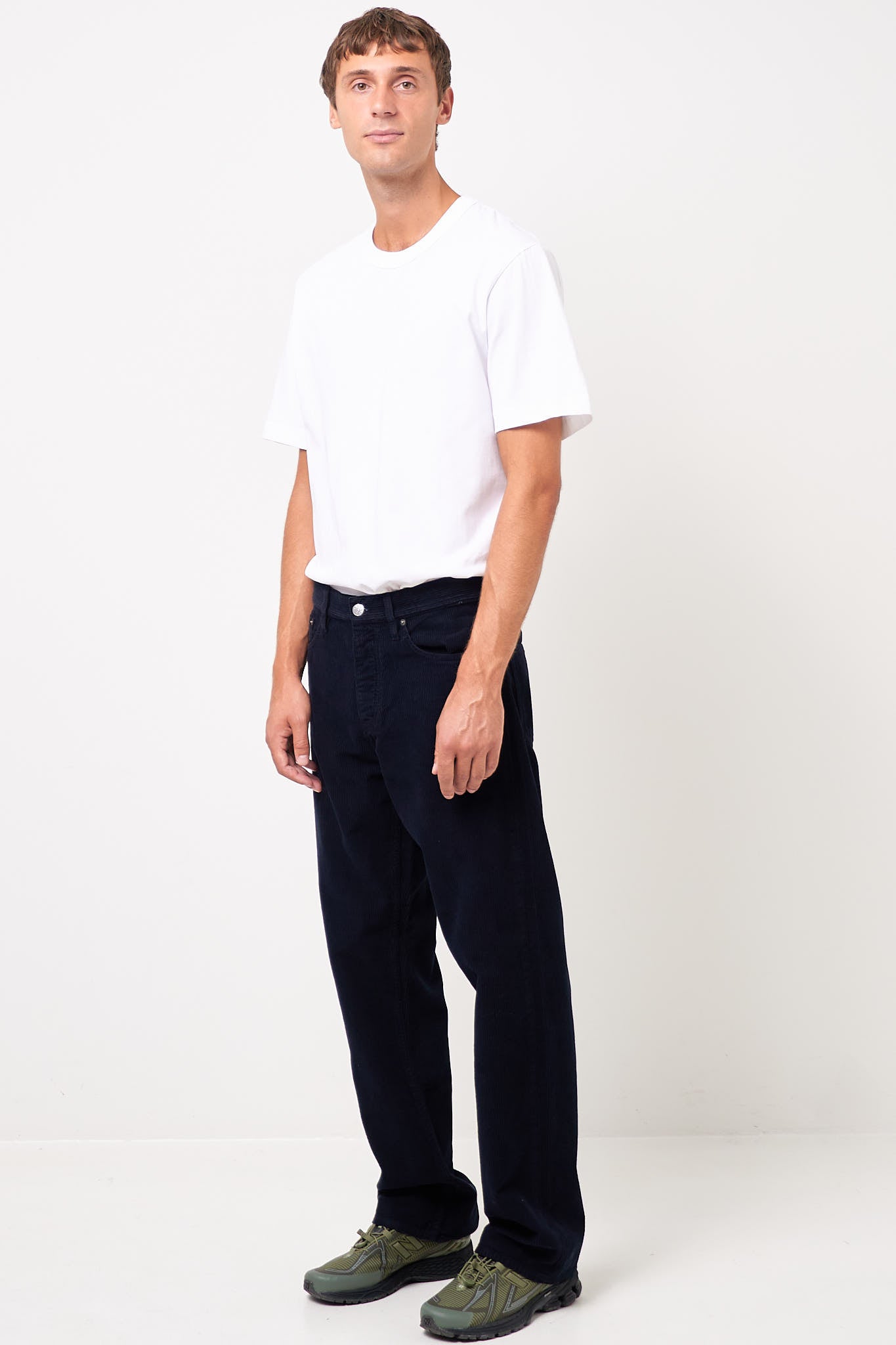 Loose Cord Trousers Navy