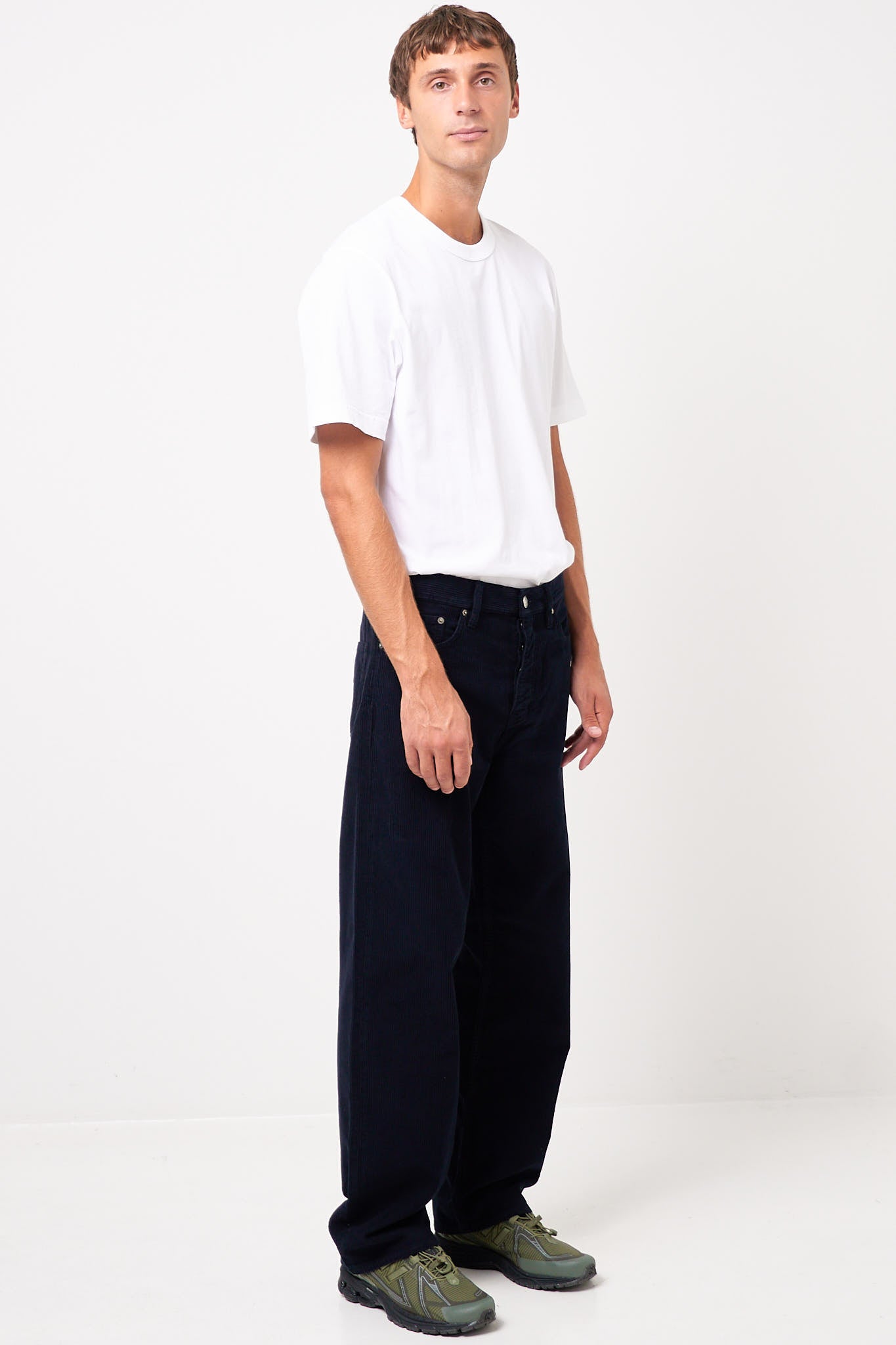 Loose Cord Trousers Navy