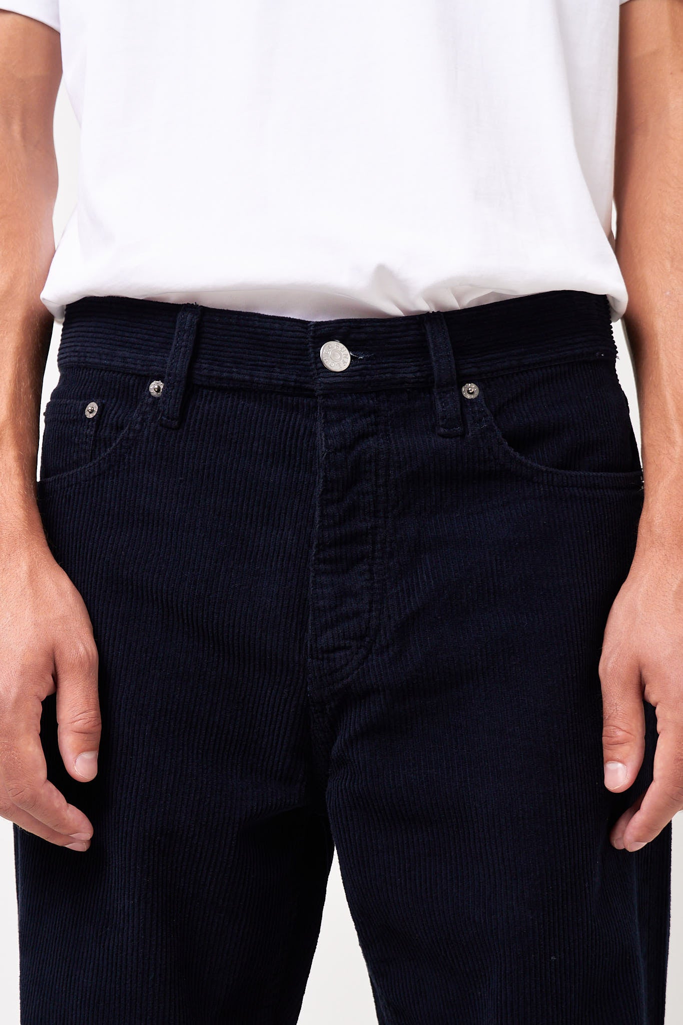 Loose Cord Trousers Navy
