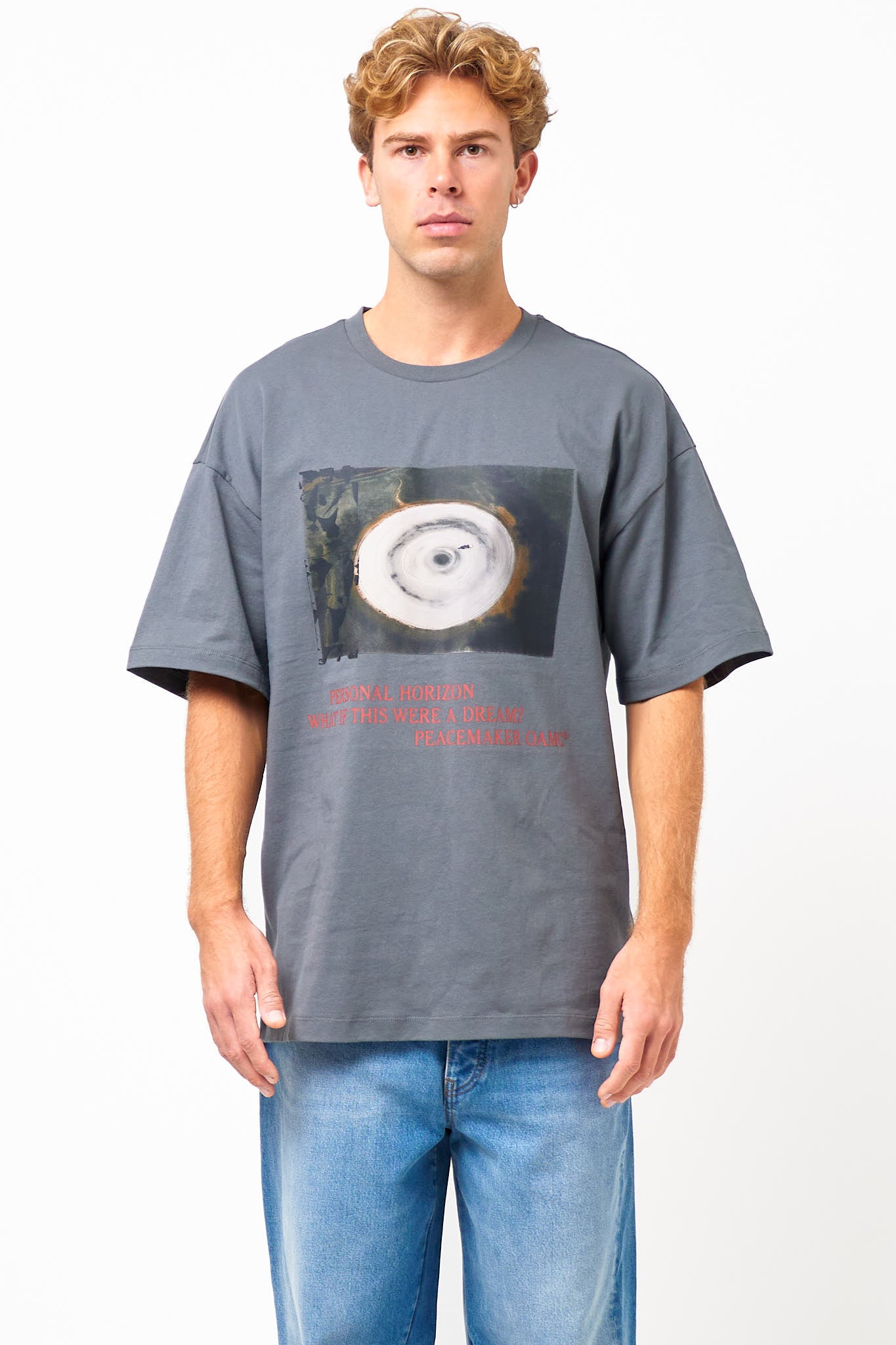 Loose Fit T-Shirt Landart Print Gray