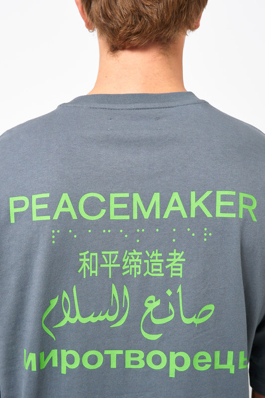 Loose Fit T-Shirt Languages Print Gray