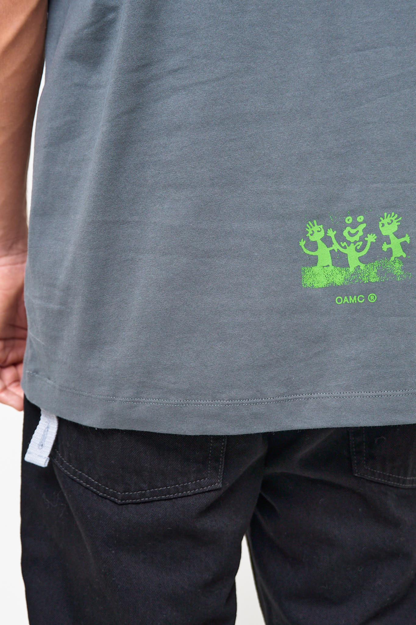 Loose Fit T-Shirt Languages Print Gray