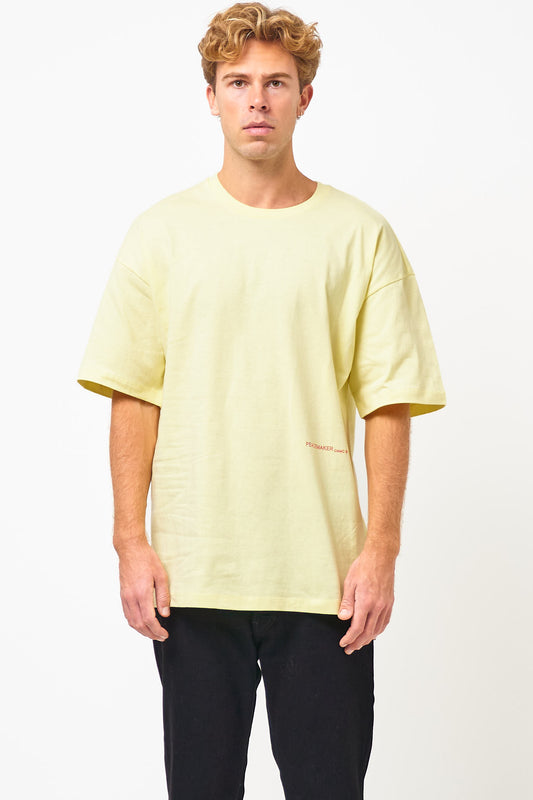 Loose Fit T-Shirt Languages Print Yellow