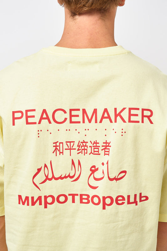 Loose Fit T-Shirt Languages Print Yellow