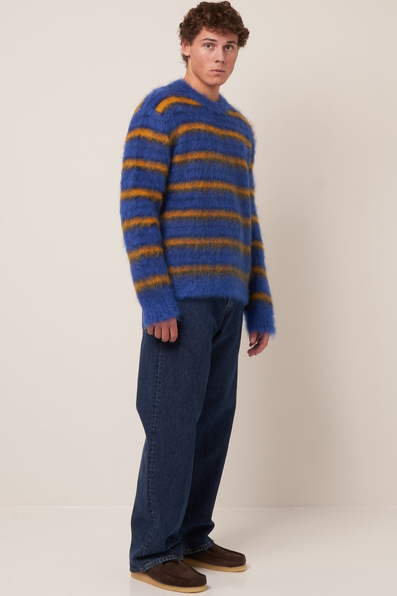 Iconic Stripe Sweater Royal Blue