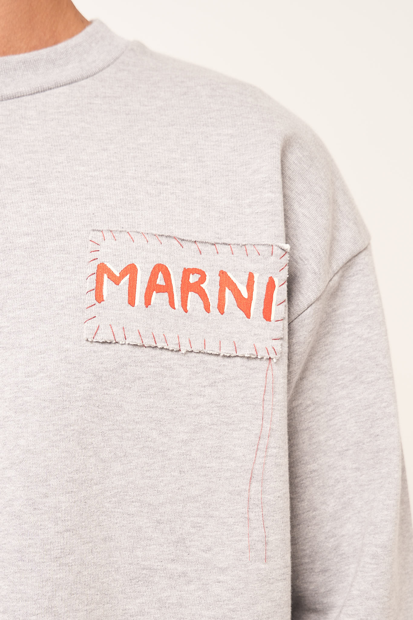 Marni Patch Sweatshirt Heather Grey