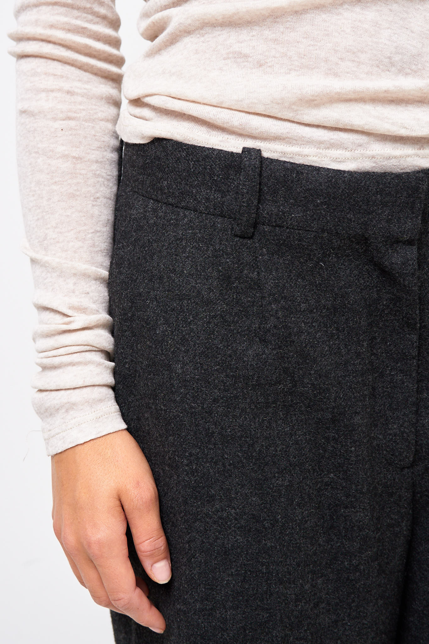 Massachusetts LS T-shirt Cream Melange