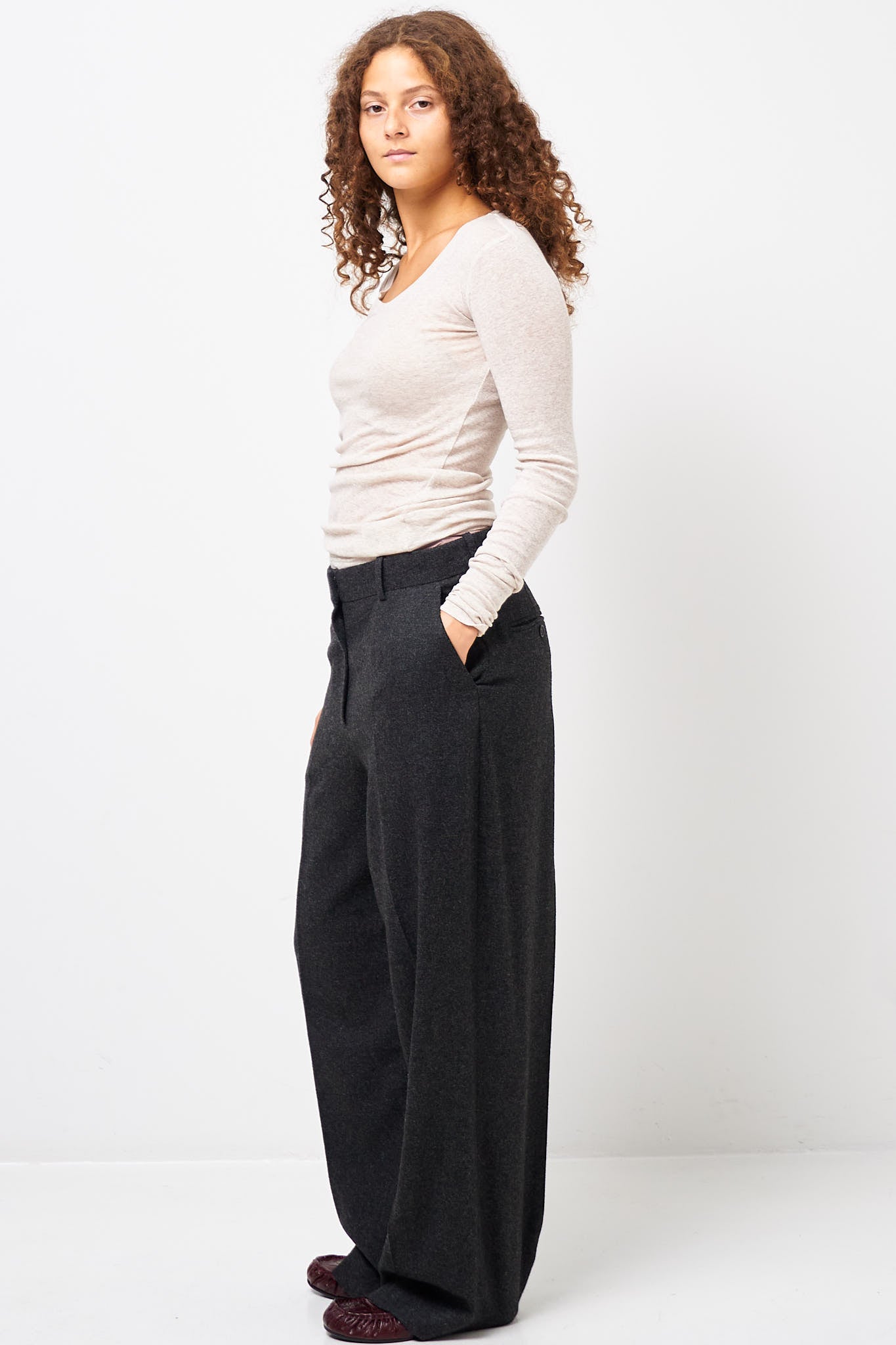 Massachusetts LS T-shirt Cream Melange