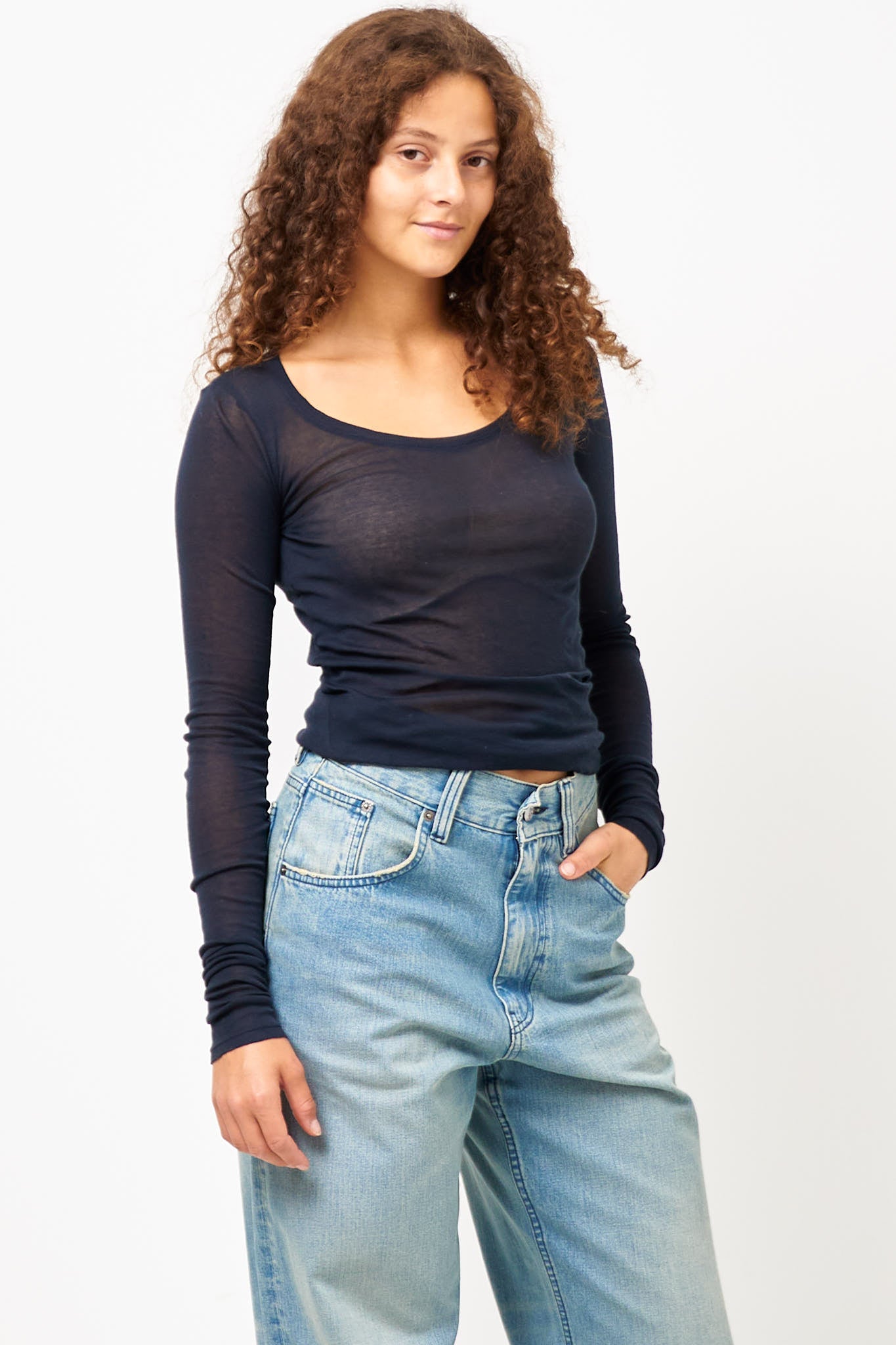 Massachusetts LS T-shirt Navy