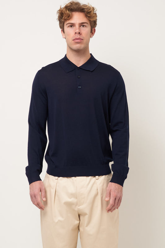 Merino Polo Navy