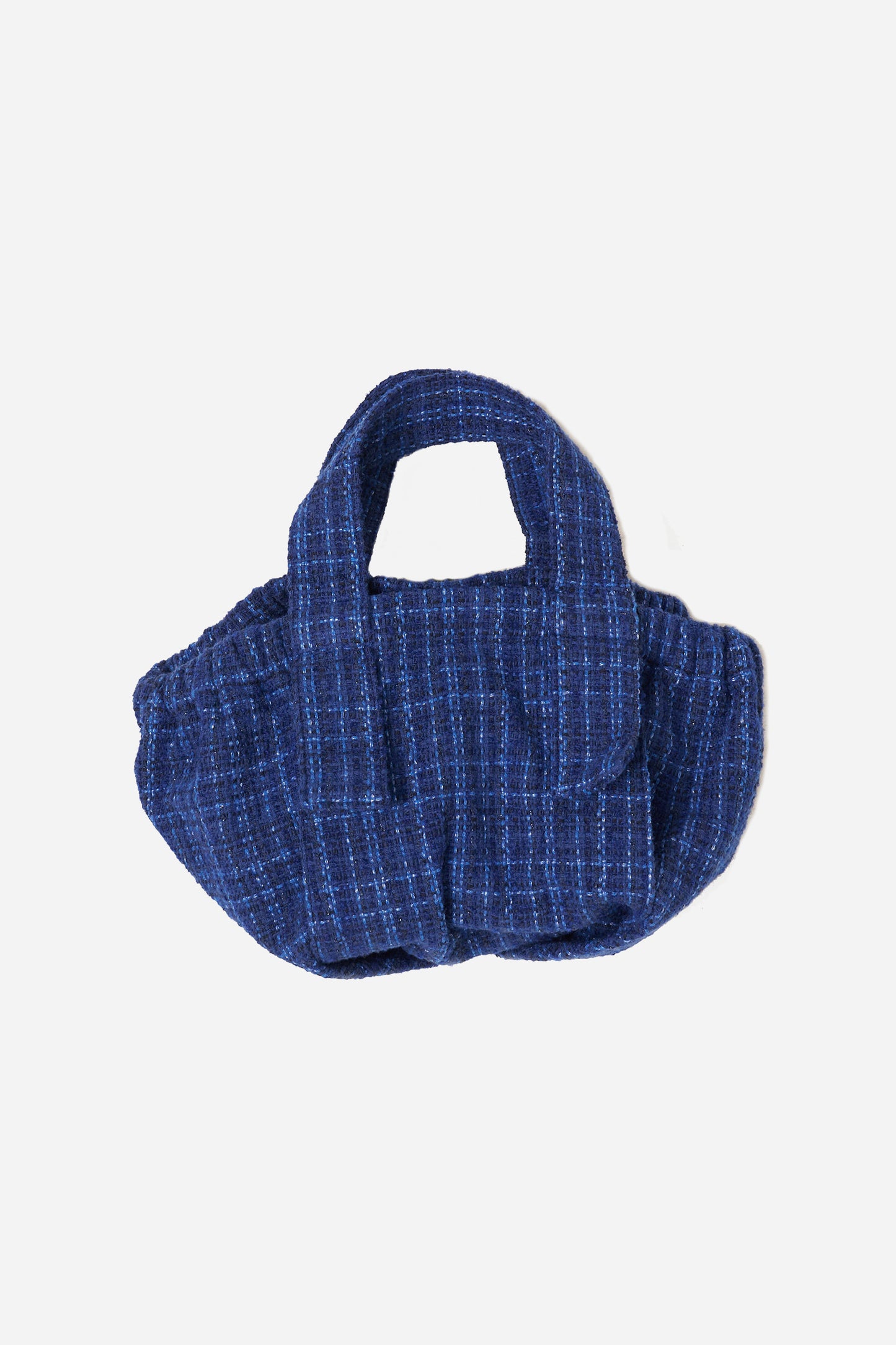 Mini Bouclé Tote Bag Blue