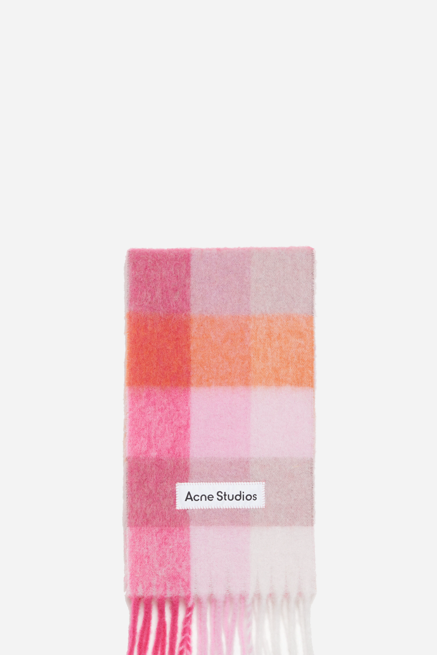 Mohair Checked Scarf Pink/Fuchsia/White