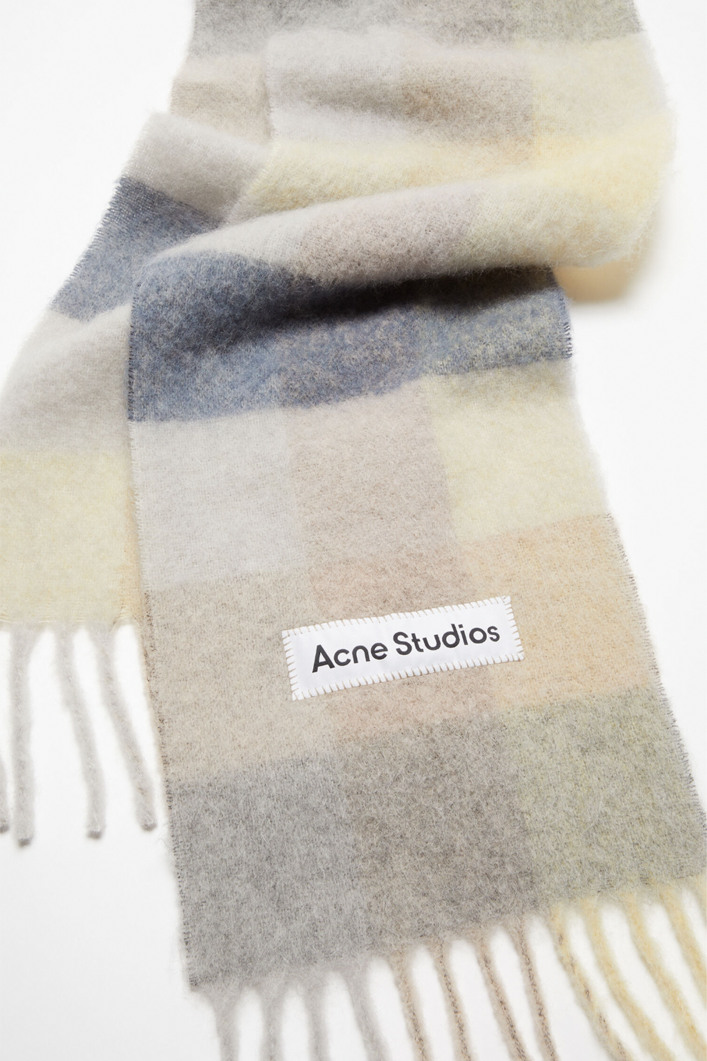 Mohair Checked Scarf Vanilla/Beige/Lavender