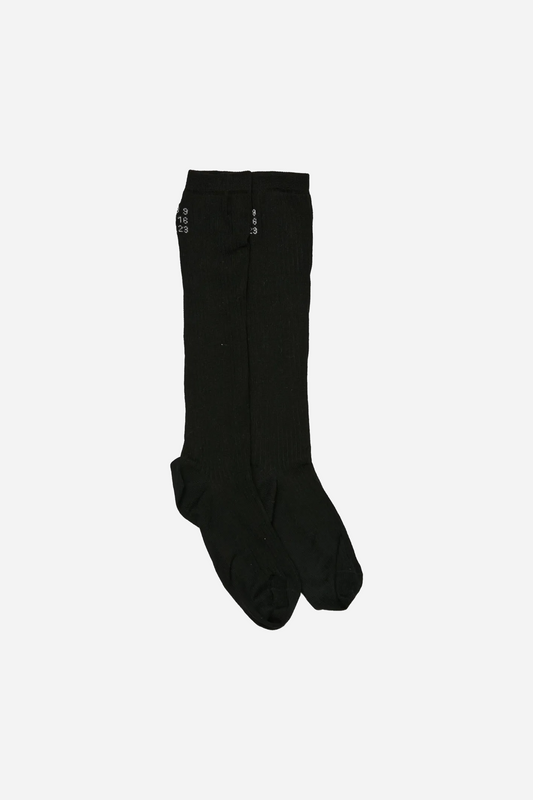 Numeric Ribbed Socks Black