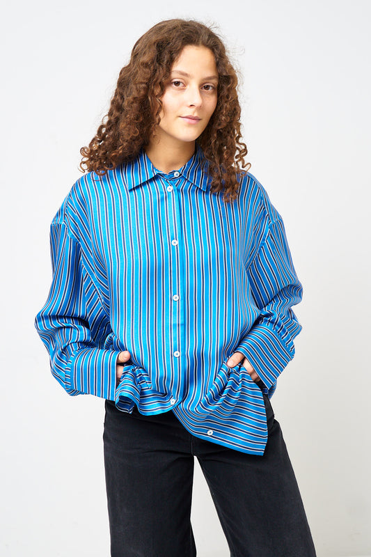 Oversized Striped Shirt Blue/Navy