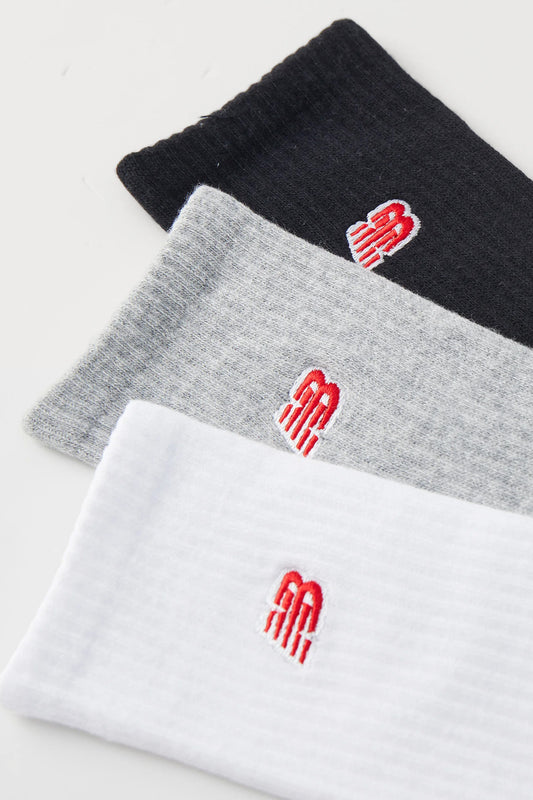 Patch Logo 3 Pack Socks Grey/White/Black