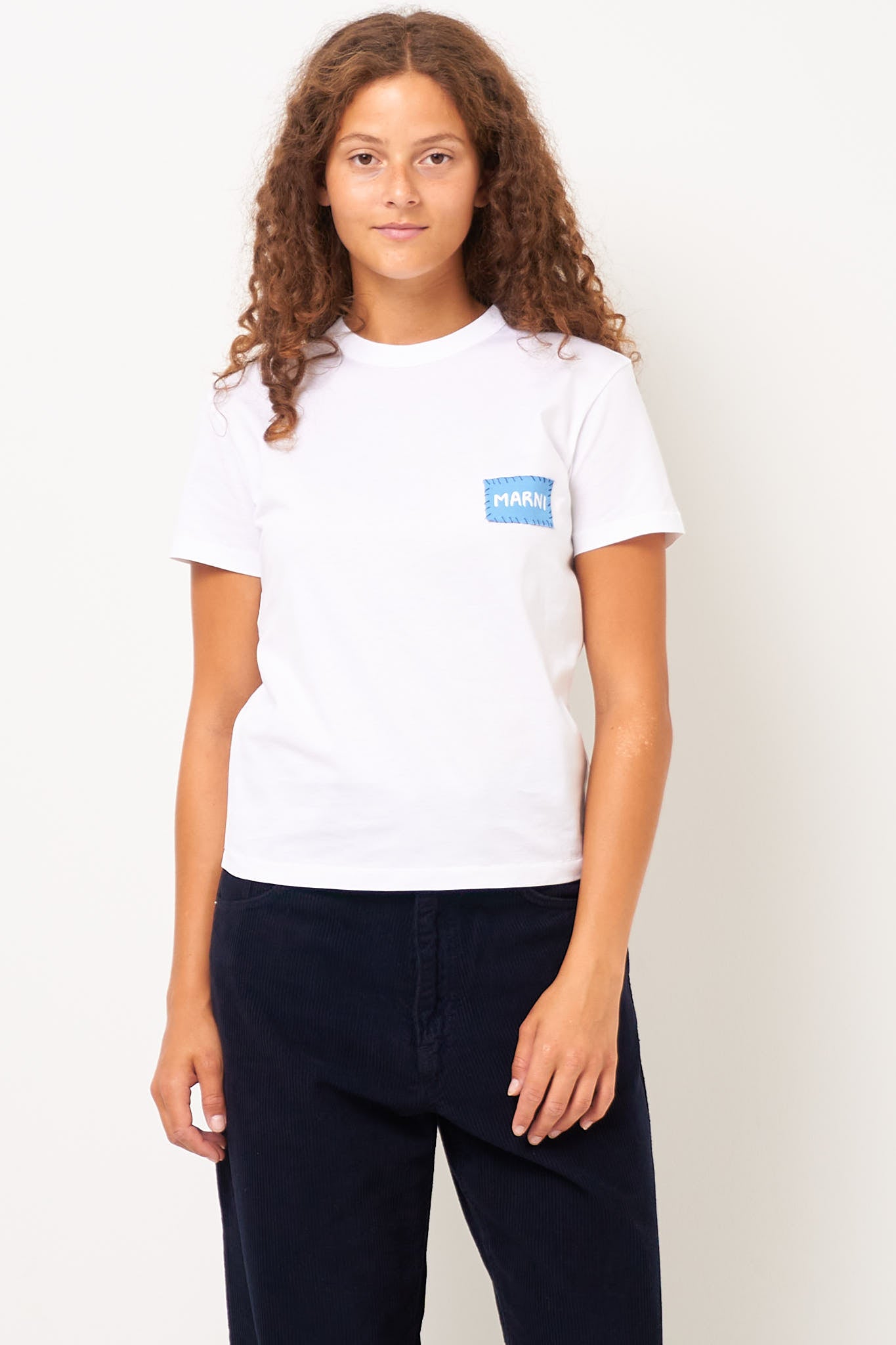 Patch T-Shirt Lily White/Sky Blue